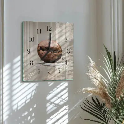 Quadrato orologio da parete Chicco di caffè