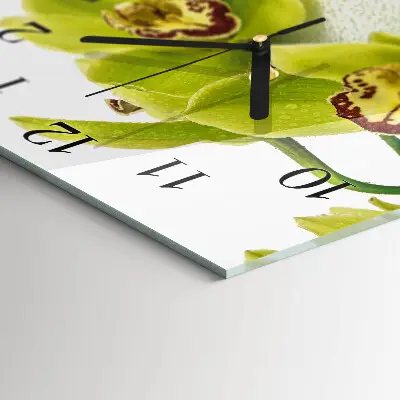 Quadrato orologio in vetro decorativo Orchidea