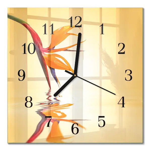 Orologio quadrato in vetro Fiore
