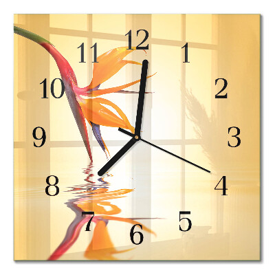 Orologio quadrato in vetro Fiore