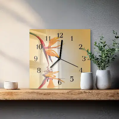Orologio quadrato in vetro Fiore