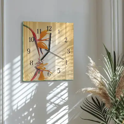 Orologio quadrato in vetro Fiore