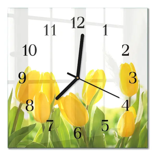 Quadrato orologio da parete Tulipani