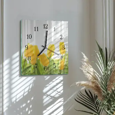 Quadrato orologio da parete Tulipani