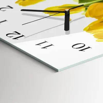 Quadrato orologio da parete Tulipani