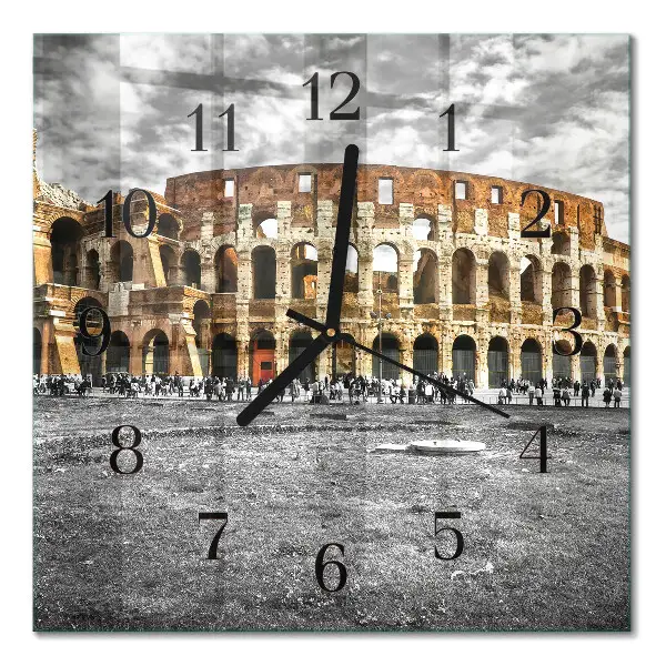 Quadrato orologio in vetro decorativo Colosseo