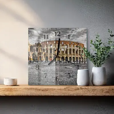 Quadrato orologio in vetro decorativo Colosseo