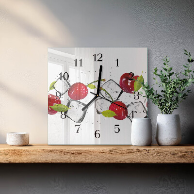 Quadrato orologio in vetro decorativo Gelato alla ciliegia