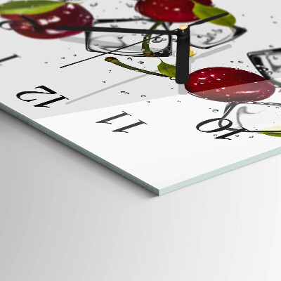 Quadrato orologio in vetro decorativo Gelato alla ciliegia