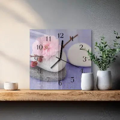 Quadrato orologio da parete Pietre