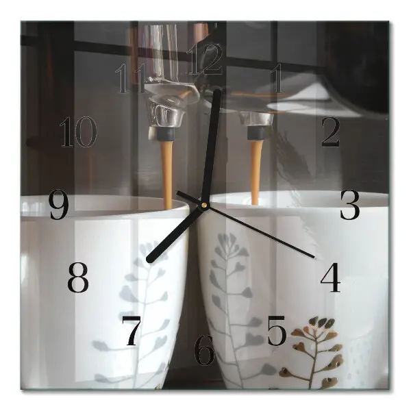 Orologio quadrato in vetro Macchina da caffè