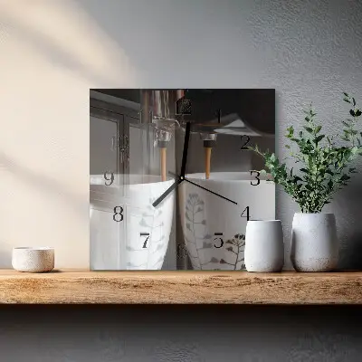 Orologio quadrato in vetro Macchina da caffè