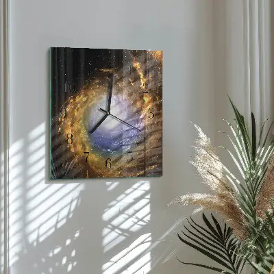 Quadrato orologio in vetro decorativo Cosmo