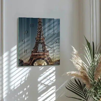 Orologio quadrato in vetro Torre Eiffel