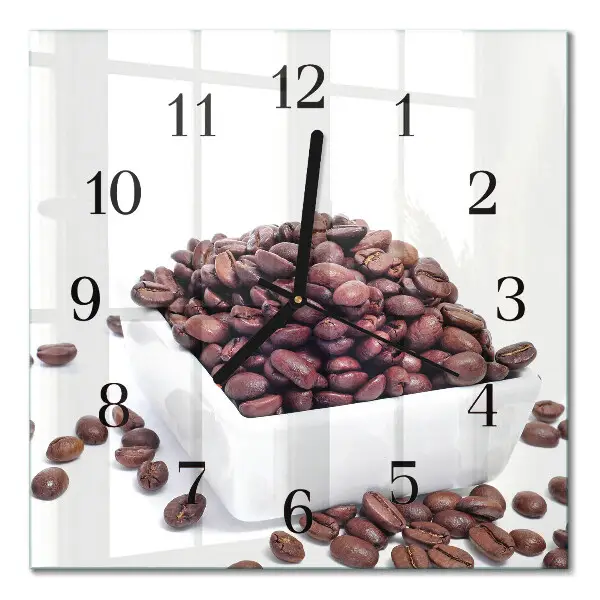 Quadrato orologio da parete Chicchi di caffè