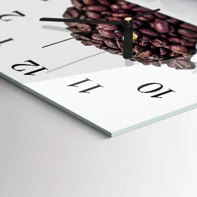 Quadrato orologio da parete Chicchi di caffè