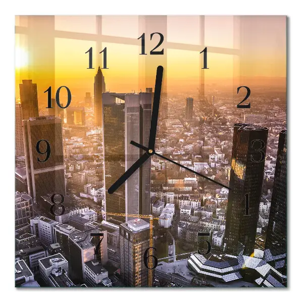 Quadrato orologio in vetro decorativo Tramonto