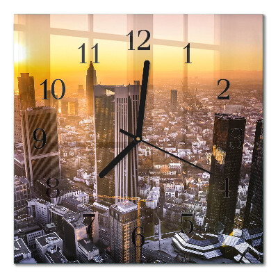 Quadrato orologio in vetro decorativo Tramonto