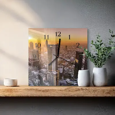 Quadrato orologio in vetro decorativo Tramonto