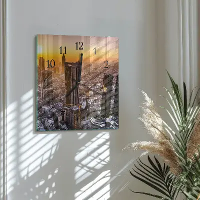 Quadrato orologio in vetro decorativo Tramonto