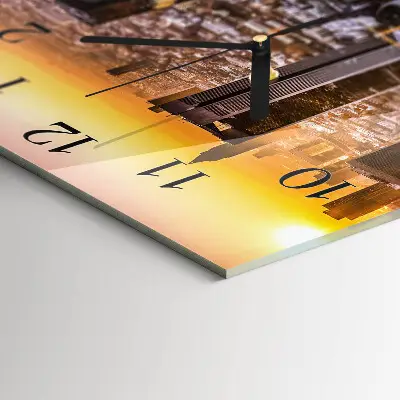 Quadrato orologio in vetro decorativo Tramonto