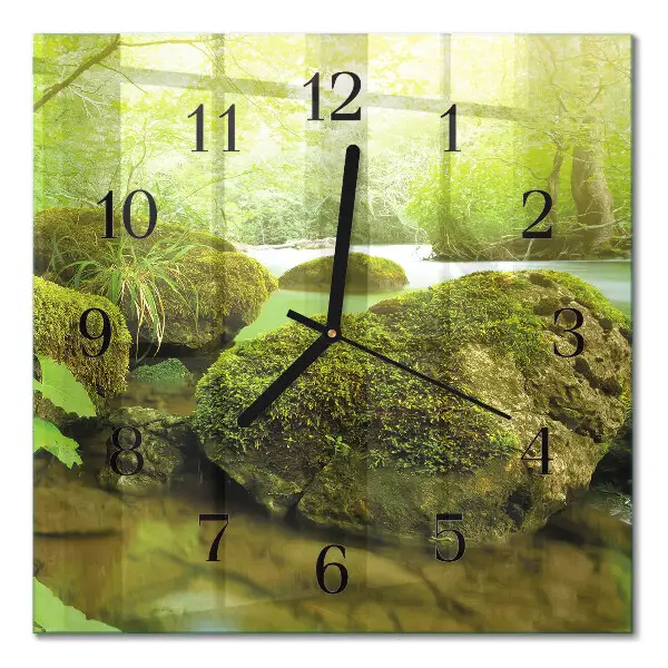 Quadrato orologio in vetro decorativo Natura