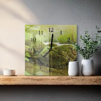 Quadrato orologio in vetro decorativo Natura