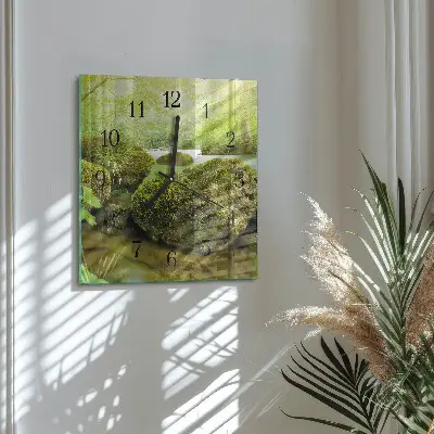 Quadrato orologio in vetro decorativo Natura