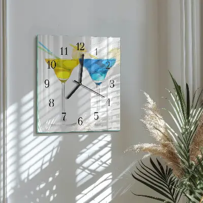 Orologio quadrato in vetro Cocktail