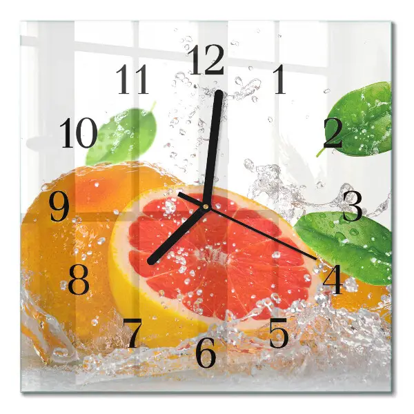 Quadrato orologio da parete Pompelmo