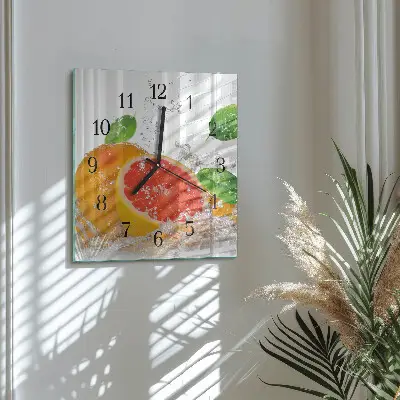 Quadrato orologio da parete Pompelmo