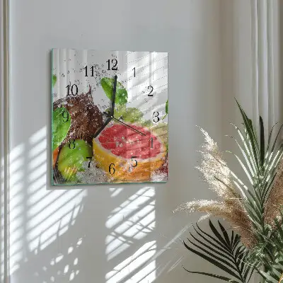 Quadrato orologio in vetro decorativo Frutta