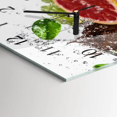 Quadrato orologio in vetro decorativo Frutta