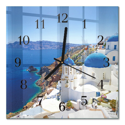 Quadrato orologio in vetro decorativo Santorini