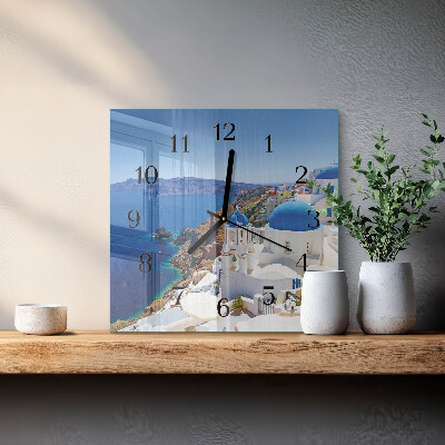 Quadrato orologio in vetro decorativo Santorini