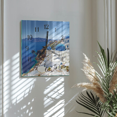 Quadrato orologio in vetro decorativo Santorini