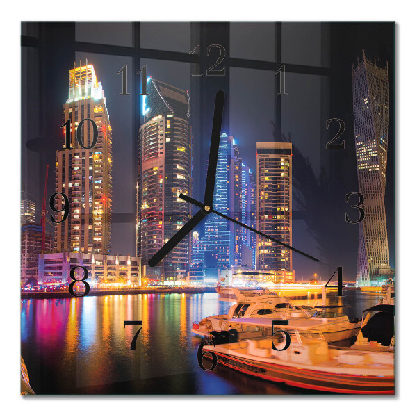 Quadrato orologio in vetro decorativo Orizzonte