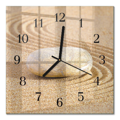 Quadrato orologio da parete Sabbia di pietra