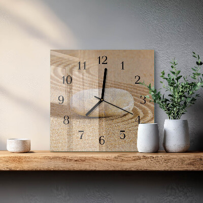 Quadrato orologio da parete Sabbia di pietra
