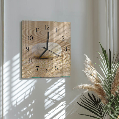 Quadrato orologio da parete Sabbia di pietra