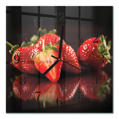 Quadrato orologio in vetro decorativo Fragole