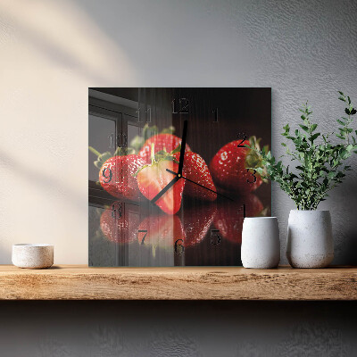 Quadrato orologio in vetro decorativo Fragole