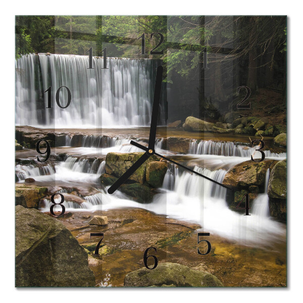 Quadrato orologio da parete Cascate