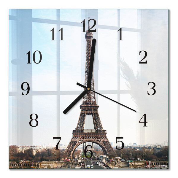 Orologio quadrato in vetro Torre Eiffel