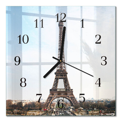 Orologio quadrato in vetro Torre Eiffel