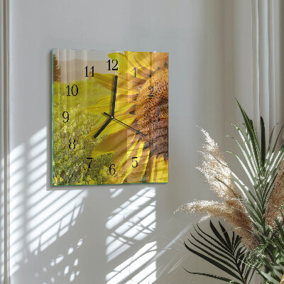 Quadrato orologio in vetro decorativo Girasole
