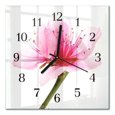 Orologio quadrato in vetro Fiore