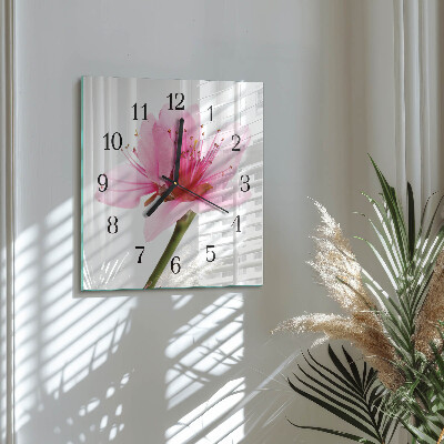Orologio quadrato in vetro Fiore