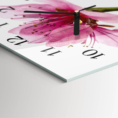 Orologio quadrato in vetro Fiore