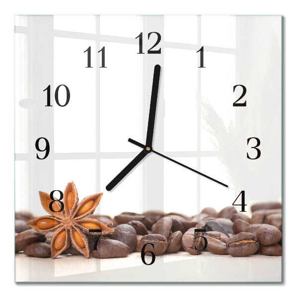 Orologio quadrato Chicchi di caffè